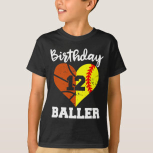 Camiseta 12.º Fun Baller de Cumpleaños Banda de Softball de