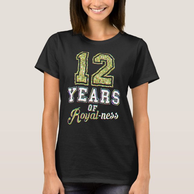 Camiseta 12.º tema de la realeza de cumpleaños 12 años (Anverso)