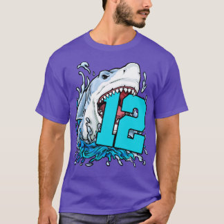 Camiseta 12.º tiburón de cumpleaños