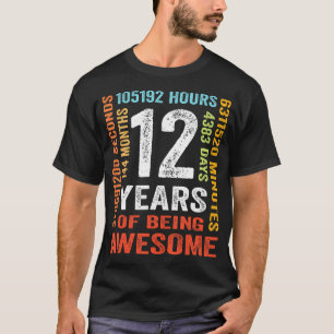 Camiseta 12 Años 144 Meses De Ser Increíble 12º Cumpleaños