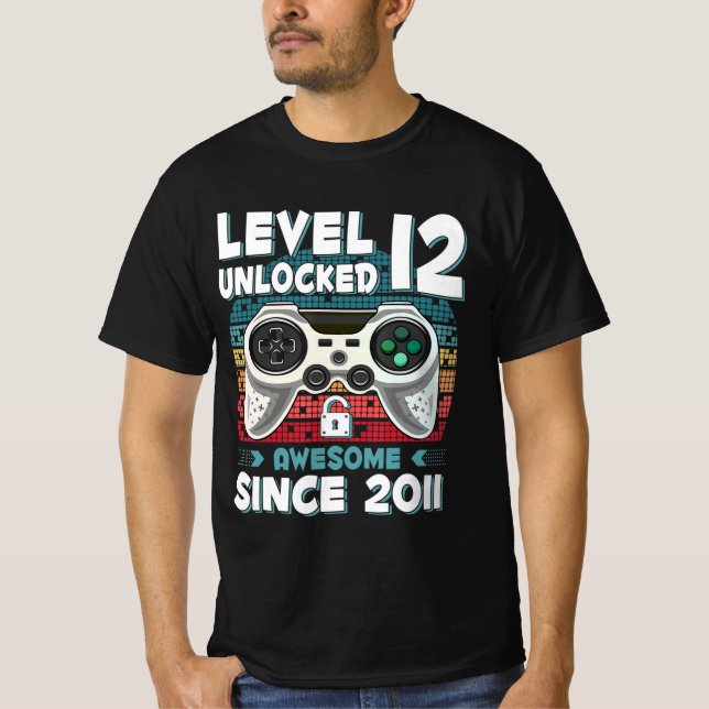 Camiseta 12 años BDay Son Boy Fun Gamer 12 años (Anverso)