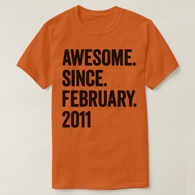 Camiseta 12 años de asombro desde febrero de 2011 12º cumpl (Diseño del anverso)