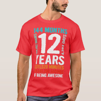 Camiseta 12 años de edad 12º regalo de cumpleaños Retro Vin