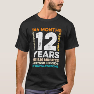 Camiseta 12 Años De Edad 144 Meses De Ser Increíble 12