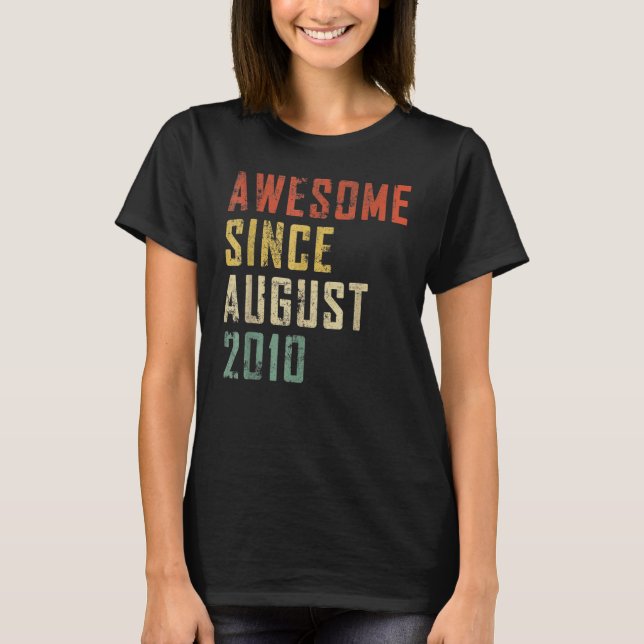 Camiseta 12 años de edad increíble desde agosto de 2010 (Anverso)