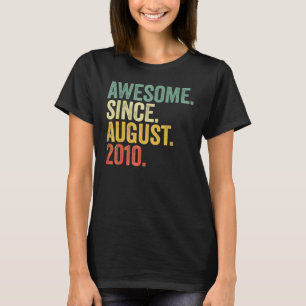 Camiseta 12 años de edad increíble desde agosto de 2010