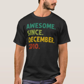 Camiseta 12 años de edad increíble desde diciembre de 2010 