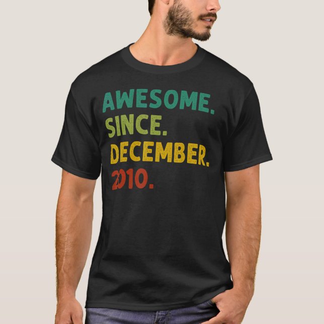 Camiseta 12 años de edad increíble desde diciembre de 2010  (Anverso)
