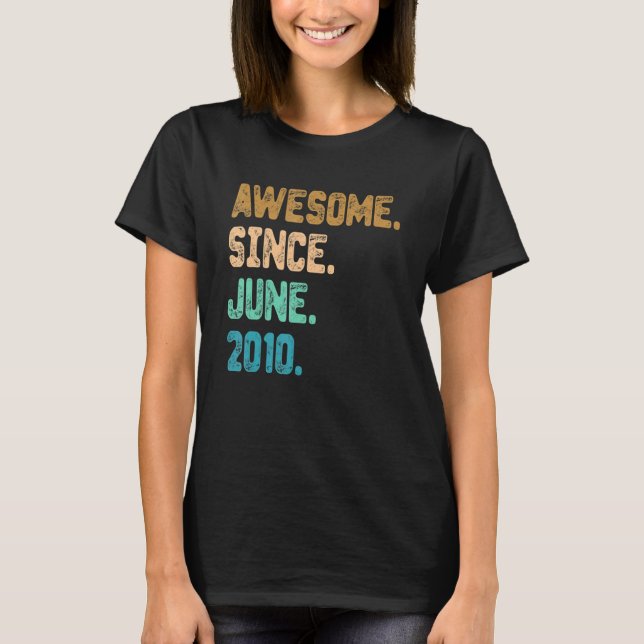 Camiseta 12 años de edad increíble desde junio de 2010 (Anverso)