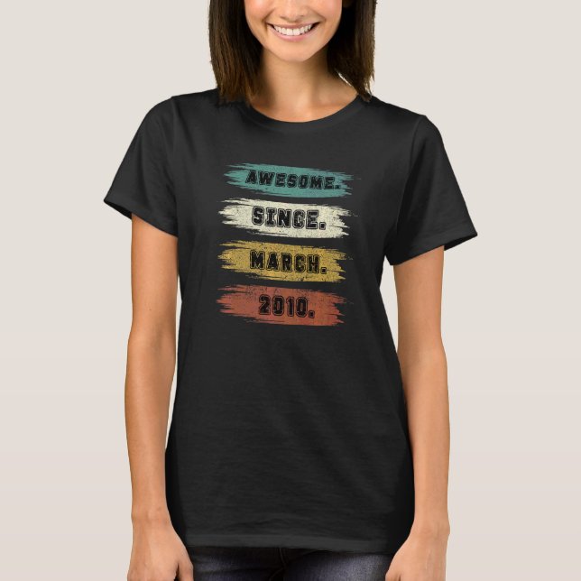 Camiseta 12 años de edad increíble desde marzo de 2010 (Anverso)