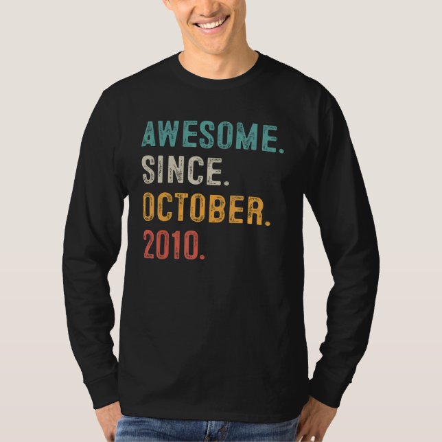 Camiseta 12 años de edad increible desde octubre (Anverso)