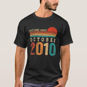 Camiseta 12 años de edad increíble desde octubre de 2010