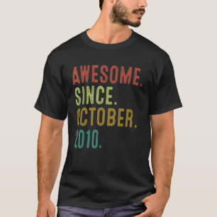 Camiseta 12 años de edad increíble desde octubre de 2010