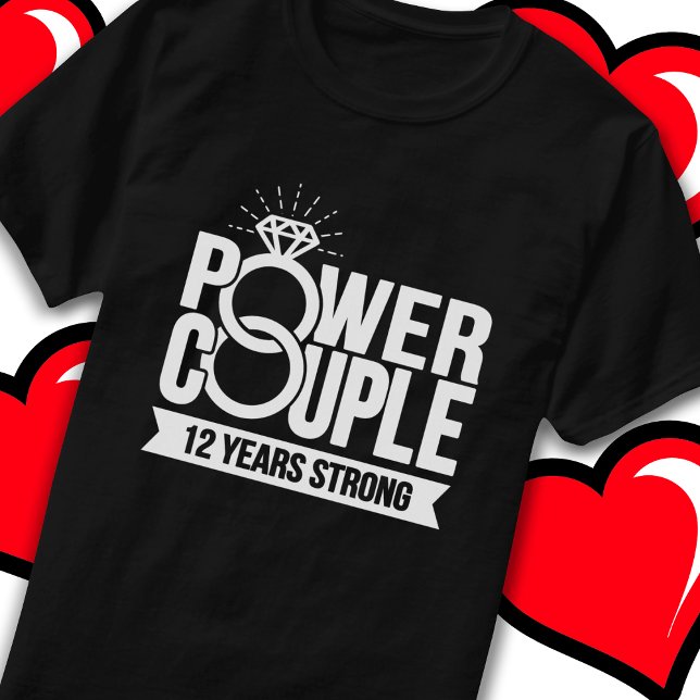 Camiseta 12 años de fuerte pareja de poder en duodécimo ani (Subido por el creador)