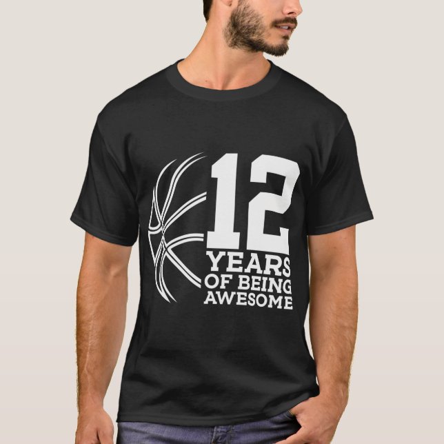 Camiseta 12 Años De Ser Alegre Baloncesto 12º Cumpleaños (Anverso)