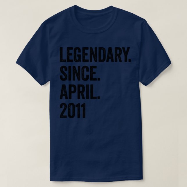 Camiseta 12 años legendarios desde abril de 2011 12º cumple (Diseño del anverso)