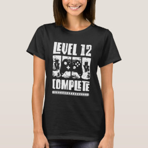 Camiseta 12 años Nacimiento Niño Jugador Nivel 12 Completo