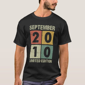 Camiseta 12 años Vintage Septiembre 2010 12º cumpleaños
