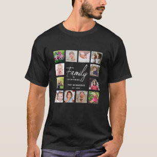 Camiseta 12 Colaje de Fotos Familia lo es Todo Cita Nombre