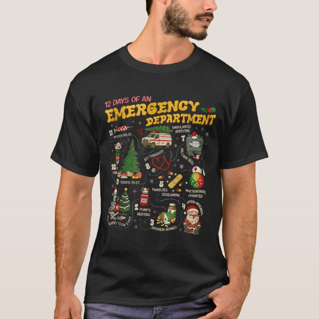 Camiseta 12 Days Of An Emergency Department, Er Nurse Chris (Anverso)