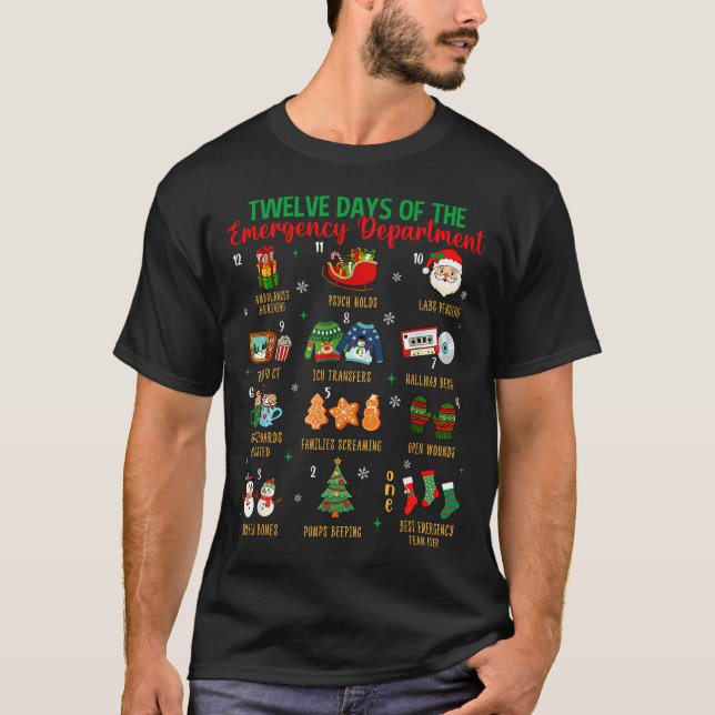 Camiseta 12 Days Of An Emergency Department Er Nurse Christ (Anverso)