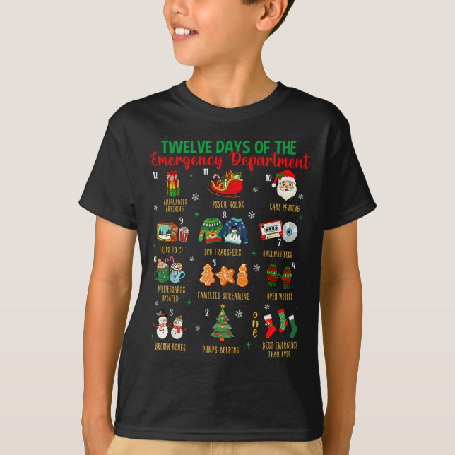Camiseta 12 Days Of An Emergency Department Er Nurse Christ (Anverso)