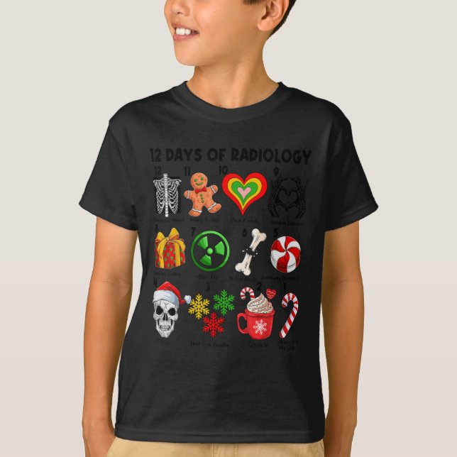 Camiseta 12 Days Of Radiology Xray Tech Ct Mri Merry Christ (Anverso)