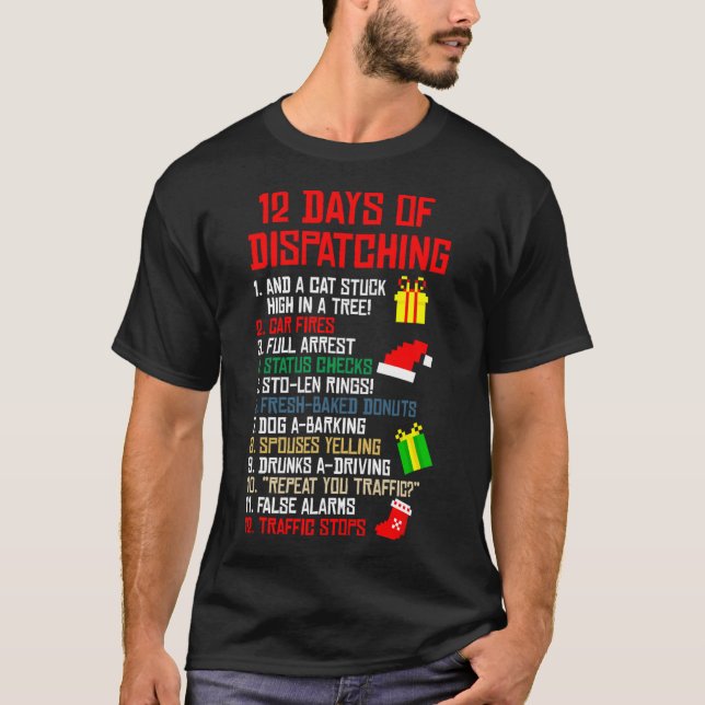 Camiseta 12 Días De Envío De Navidades Pajama X-mas Disp (Anverso)
