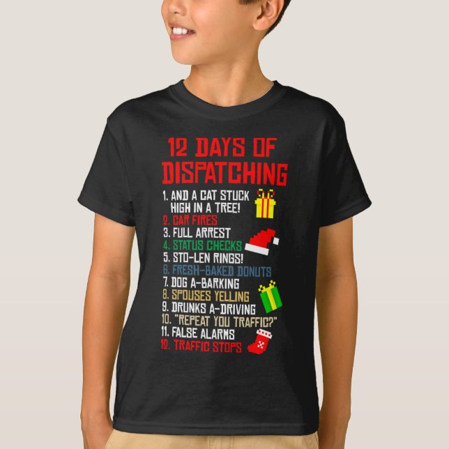 Camiseta 12 Días De Envío De Navidades Pajama X-mas Disp (Anverso)