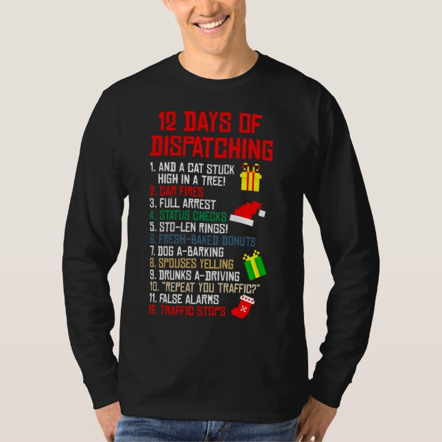 Camiseta 12 Días De Envío De Navidades Pajama X-mas Disp (Anverso)