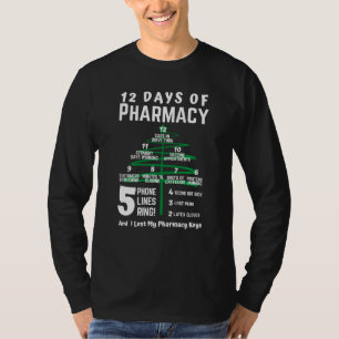 Camiseta 12 Días De Farmacia Árbol De Navidad Farmacéutico 
