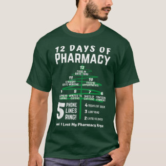 Camiseta 12 días de farmacia, farmacia navidad, farmacia