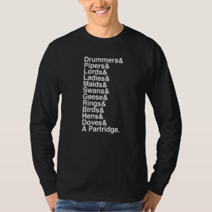 Camiseta 12 Días De Navidades Helvetica List