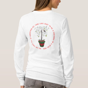 Camiseta 12 días de perdiz del navidad en un peral