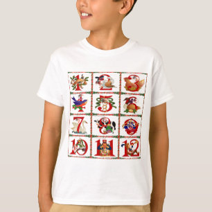 Camiseta 12 Días De Regalos De Impresión De Los Navidades