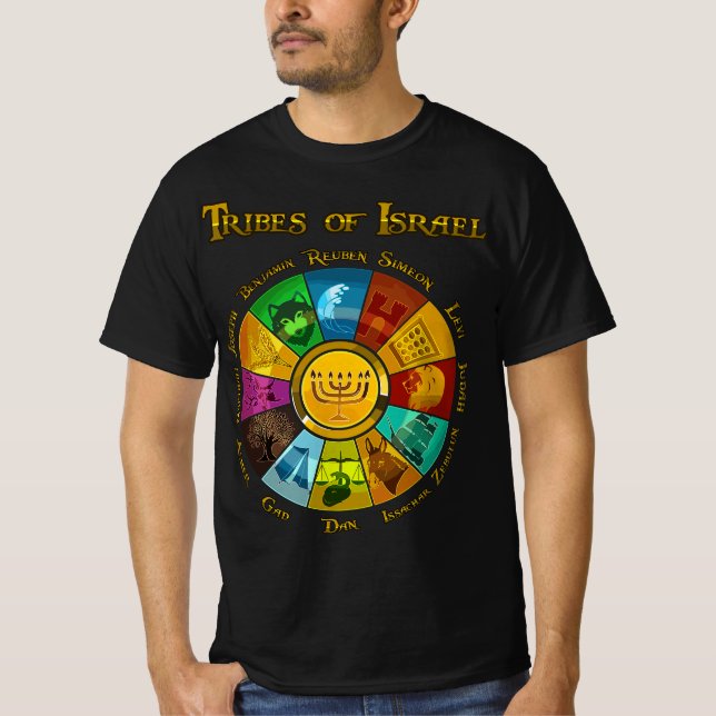 Camiseta 12 Doce Tribus De Israel Judío Judío Israelí (Anverso)