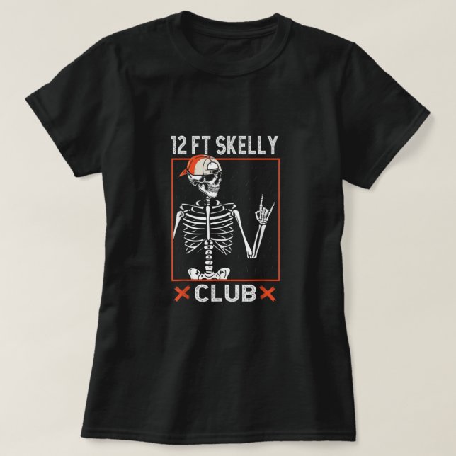 Camiseta 12 Foot Skelly Club Halloween Skeleton Costume App (Diseño del anverso)