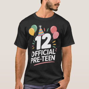 Camiseta 12 Niños oficiales pre-adolescentes 12º cumpleaños