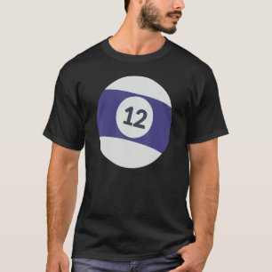 Camiseta 12 Número 12 Piscina Lucky Purple Ball Billiards