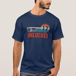 Camiseta 12 Regalo de cumpleaños desbloqueado Nivel 12 Viñe