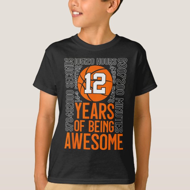 Camiseta 12 Years Of Being Awesome Sketll 12th Birthday  (Anverso)
