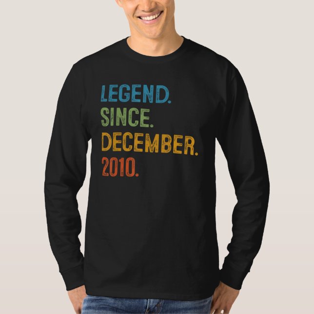Camiseta 12 Years Old  12th Bday Boys Legend Since December (Anverso)