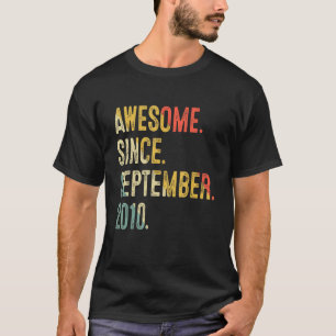 Camiseta 12 Years Old Awesome Since September 2010 12th Bi