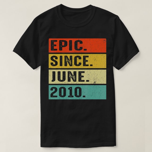 Camiseta 12 Years Old Epic Since June 2010 12th Birthday Gi (Diseño del anverso)
