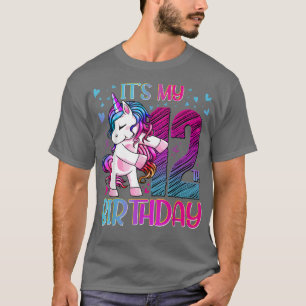 Camiseta 12 Years Old Unicorn Flossing 12th Birthday Girl U