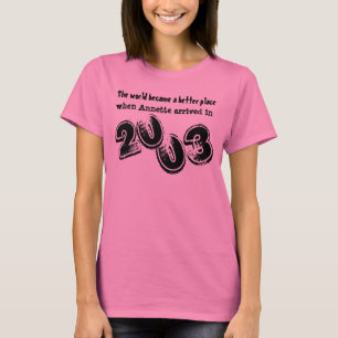 Camiseta 12mo Regalo de cumpleaños sentimiento 08A de 2003