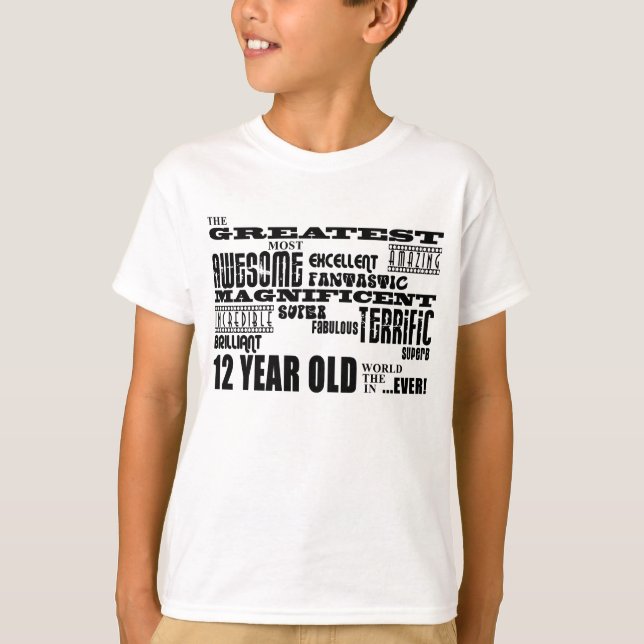Camiseta 12mos años más grandes de la fiesta de cumpleaños (Anverso)