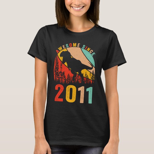 Camiseta 12th Bday Dinosaur T Rex Boys Retro Awesome Since  (Anverso)