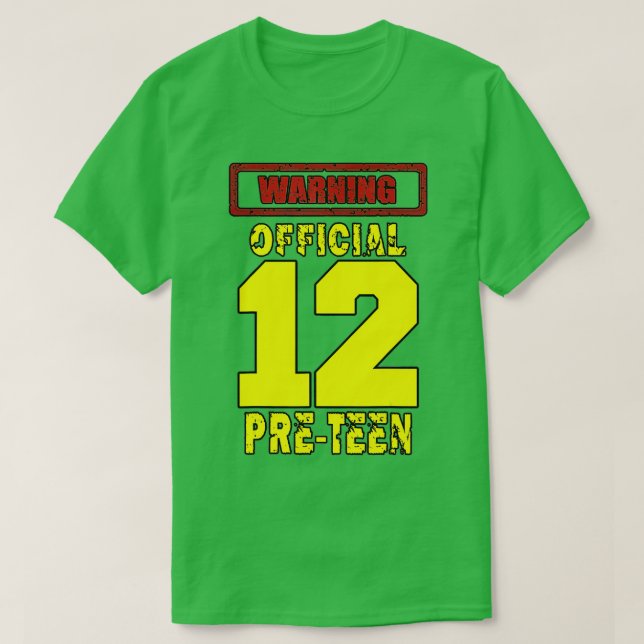 Camiseta 12TH Birthday 12Yrs Warningofficial PRETEEN  (Diseño del anverso)