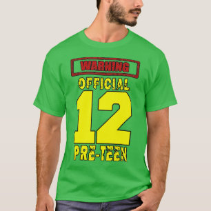 Camiseta 12TH Birthday 12Yrs Warningofficial PRETEEN